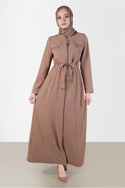 Alvina Beli̇ Büzgülü Fermuarli Pardesü 10545