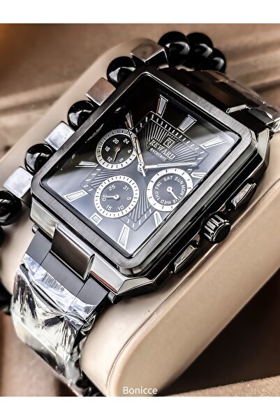 Reward Kare Kadran, Çelik Kordon Mat Siyah Renk Fonksiyonları Aktif Erkek Kol...