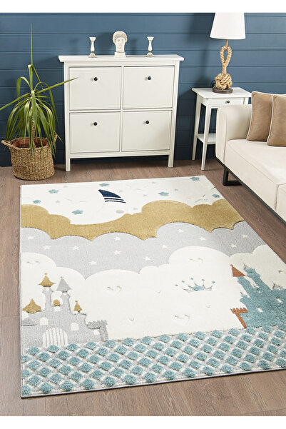 venucci home & living Quincey Bukleli Yumuşak Peluş Post Shaggy Krem Çocuk Od...