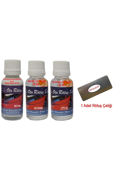Şehber Lastik Yanak Yazı Boyası Rötuş Seti (Boya+Vernik+Solusyon+Çelik)
