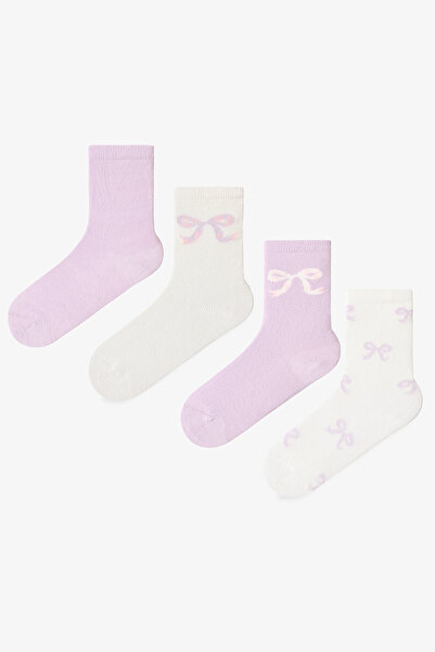 Penti Цветни момичешки лилави балерини, 4 чифта чорапи