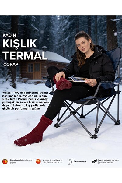 Bolero Kadın Kışlık Termal Çorap Bordo