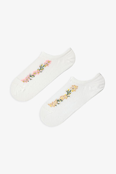 Penti White - Gray Floral Line 2-Piece Sneaker Socks