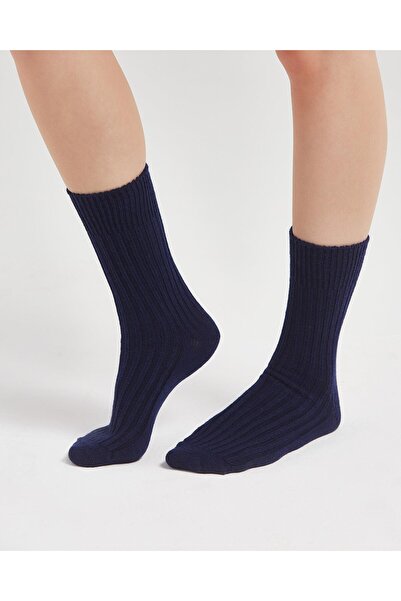 Bolero Kadın Merino Yün Çorap Lacivert