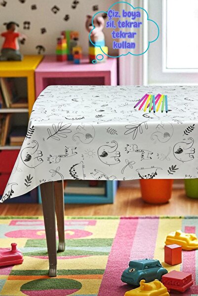 Pimula home Boyanabilir Pvc elyaf tabanlı Silinebilir Muşamba Masa Örtüsü_şehir