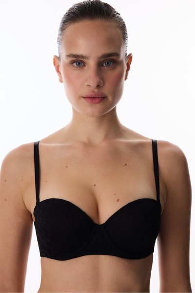 Penti Black Pop up Supported Lace Bra