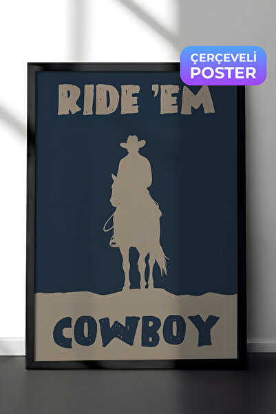 Postifull Slika u crnom okviru, Ride Em' Cowboy, Kuhinjska zidna slika iz ser...
