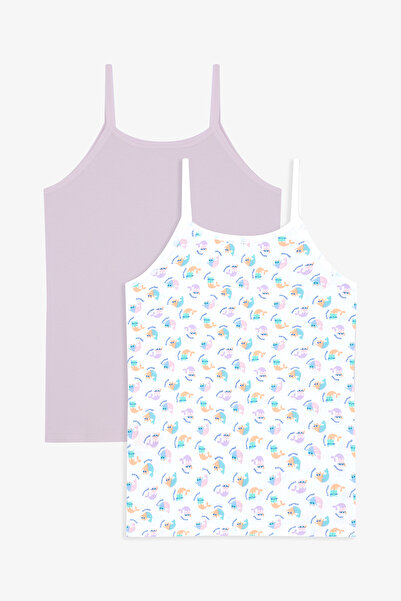 Penti Girl's Purrmaid Cotton Multi-Colored 2-Piece Undershirt