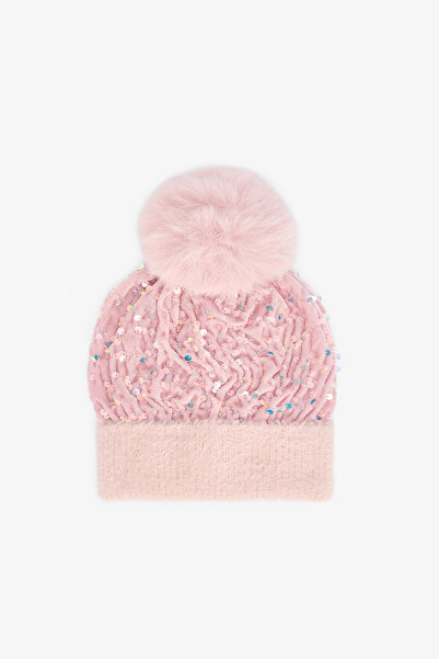 Penti Pink Girl's Elena Sequined Beret