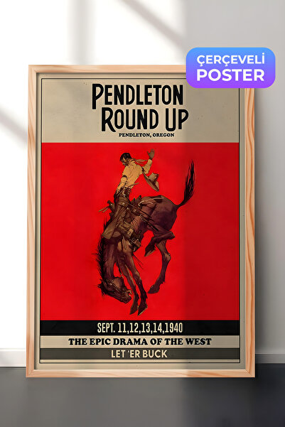 Postifull Slika u drvenom okviru, Pendleton Round Up Rodeo, Kuhinjska slika u...