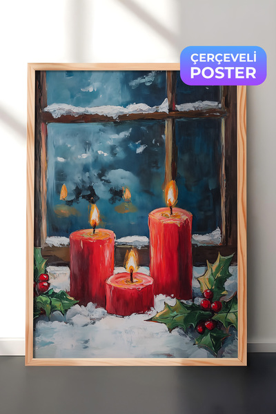 Postifull Slika u drvenom okviru, set postera i okvira, serija za novogodišnj...