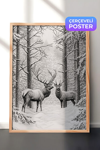 Postifull Slika u drvenom okviru, set postera i okvira, serija za novogodišnj...