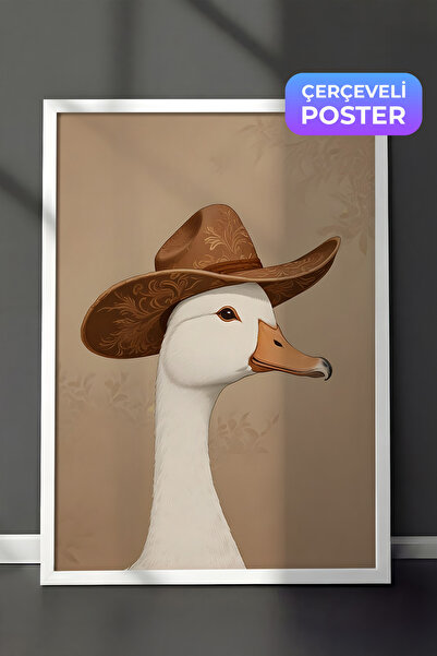 Postifull Slika u beloj ramovani, Smešna kaubojska guska, Kuhinjska zidna sli...