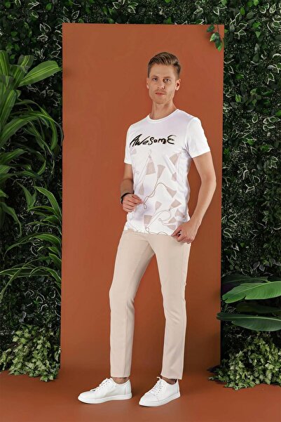 Efor P 1123 Slim Fit Bej Spor Pantolon