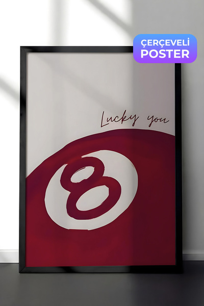 Postifull Slika u crnom okviru, 8-loptica, kuhinjska zidna slika iz serije Co...