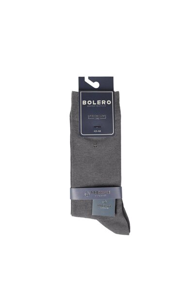 Bolero Men's Stitch-Free Premium Square Pattern Cotton Socks Smoked