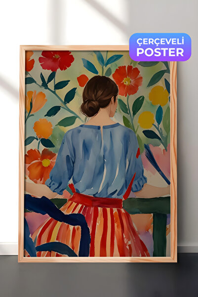 Postifull Slika u drvenom okviru, moderna žena, komforna serija kuhinjskih dr...