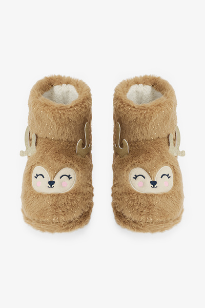 Penti Cizme de casă bej cu reni