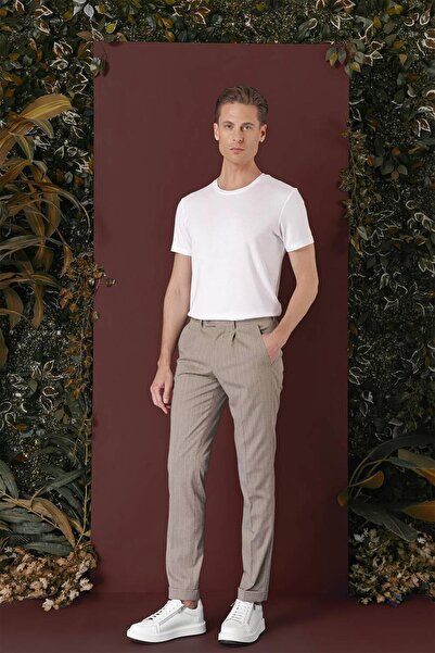 Efor P 1133 Slim Fit Bej Spor Pantolon