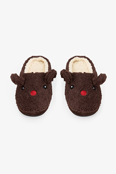 Penti Brown Men's Deer House Slippers