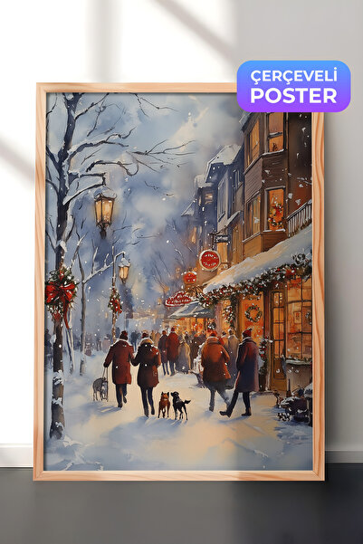 Postifull Slika u drvenom okviru, set postera i okvira, serija za novogodišnj...