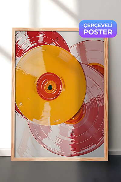 Postifull Ahşap Çerçeveli Tablo, Vintage Record Eclectic, Comfort Serisi Mutf...