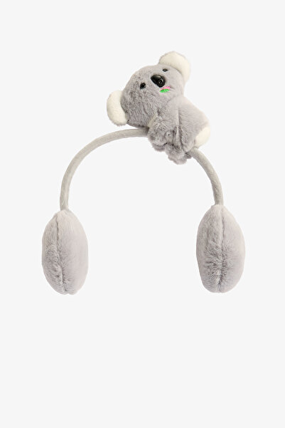 Penti Gray Girl's Koala Figured Soft Textured Headphones