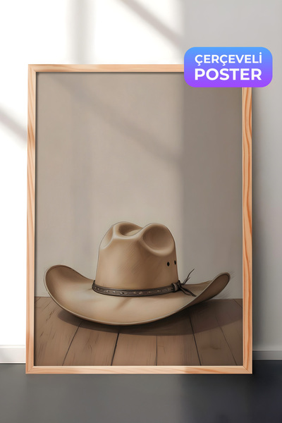 Postifull Slika u drvenom okviru, kaubojski šešir, kuhinjska slika iz serije ...