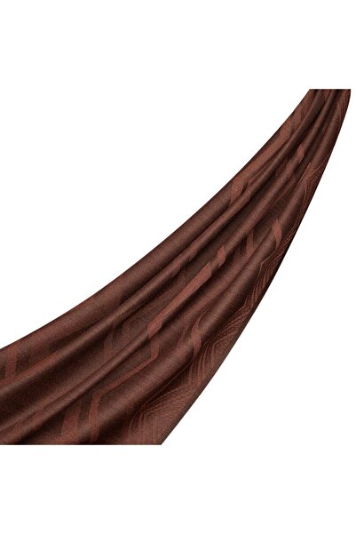 ipekevi Шерстяний шовковий шаль з етнічним зигзагоподібним візерунком 06425-Г...