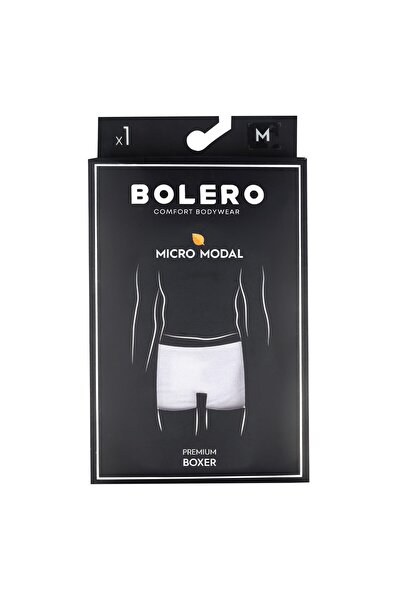 Bolero Erkek Premium Micromodal Boxer Beyaz