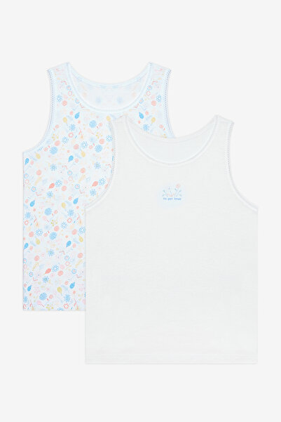 Penti Girl's Tennis Picnic Cotton 2-Piece White Undershirt