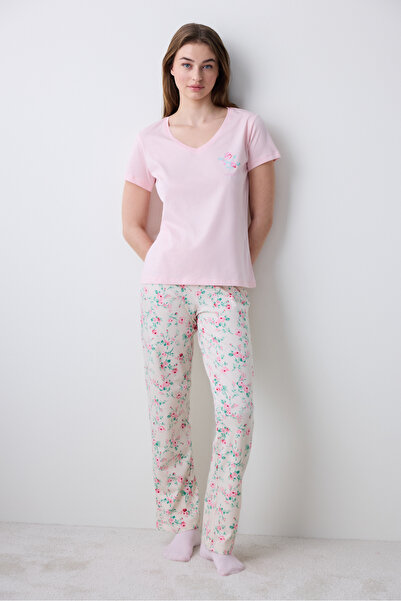 Penti Pink Roses Hosen-Pyjama-Set