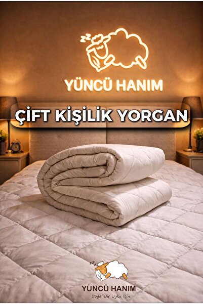 Yüncü Hanım Çift Kişilik Merinos Kuzu Yünü Yorgan (%100 SAF MERİNOS KUZU YÜNÜ...