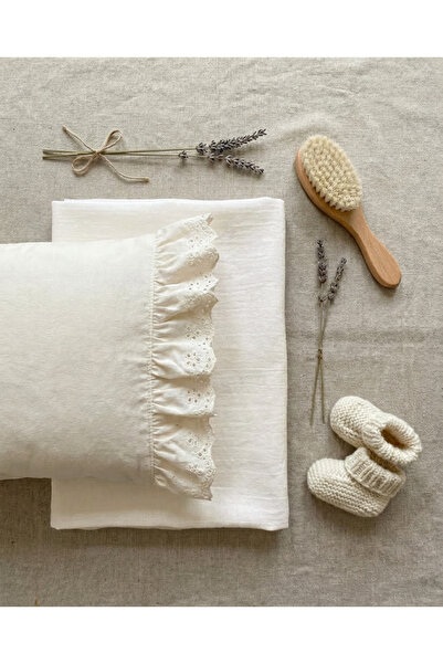 Pufuduk Baby طقم ملاءة سرير ووسادة للأطفال من القطن 100% مطرز بنقشة الفستق ال...