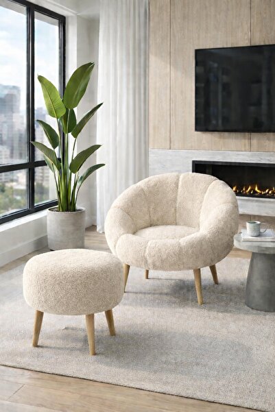 arge demo Daisy Tekli Koltuk Berjer Wellsoft Bej Krem (SALON,BALKON) PAPATYA ...