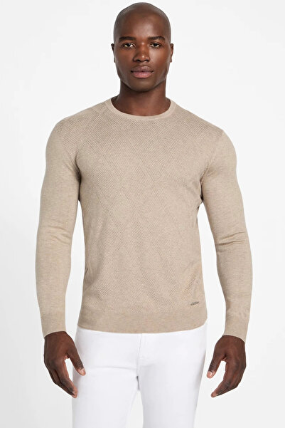 Guess Jamaar Men's Beige Wool Blend Sweater M5Br08Z0432-H184