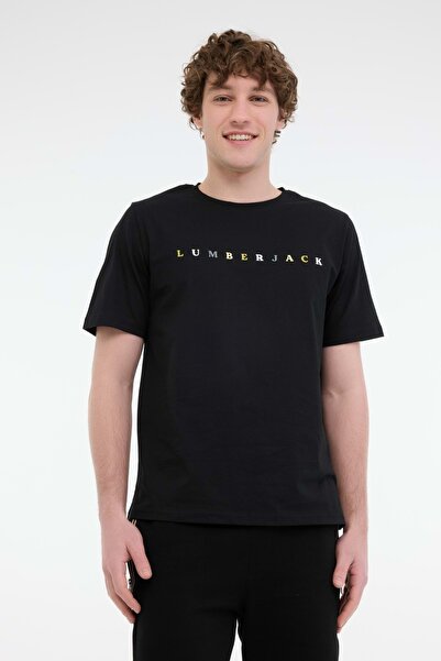 lumberjack ml Mesus 11urbng2022 5fx Μαύρο ανδρικό κοντομάνικο μπλουζάκι