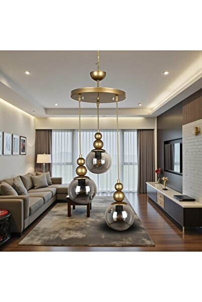 Genel Markalar Spor Eskitme Avize 3lü Füme Cam