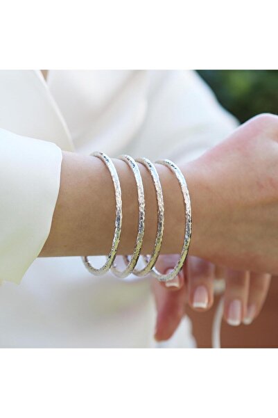 Necati Gün Dövme 4mm 6,5cm Ajda Gümüş Bilezik