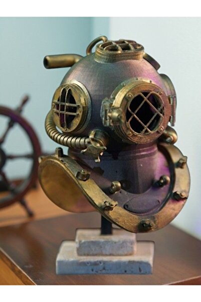 Store Dekoratif Antik Dalgıç Kaskı Obje Biblo