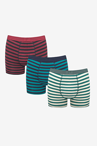 Penti Férfi pamut Bold 3 részes csíkos többszínű boxernadrág