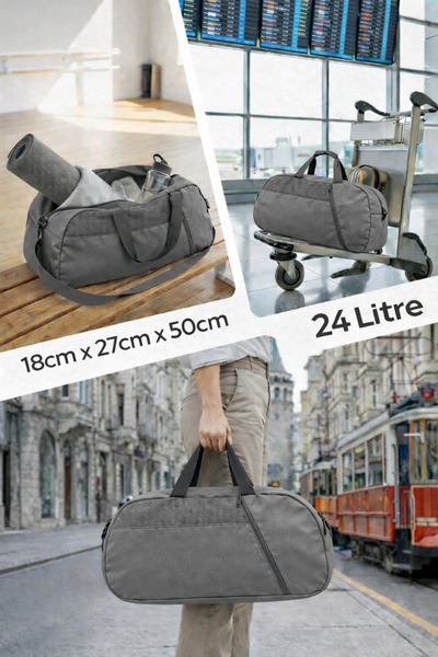 KAFF Середня сіра сумка для подорожей зі регульованими плечовими ременями та ...