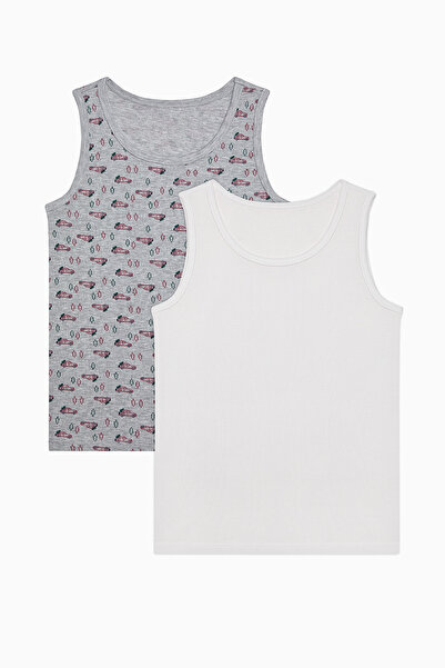 Penti Boy's Floral Patterned Drive to Nature Thick Strap 2-Piece Undershirt