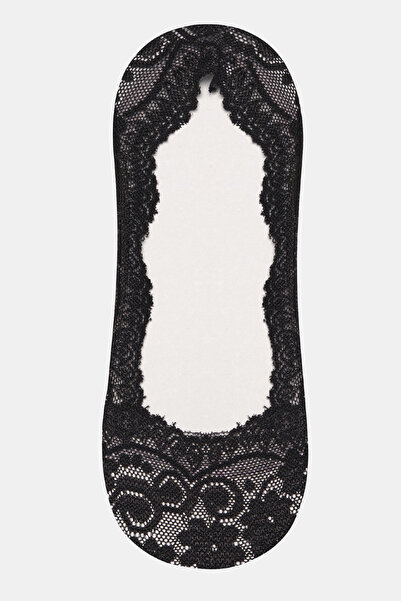 Penti Lace Siyah Babet Çorabı