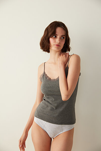 Penti Anthracite Thin Strap Lace Detailed Athlete