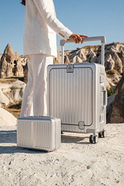 Zeplin Bold PC Policarbon 2'li Valiz Seti (Kabin ve Makyaj) Silver