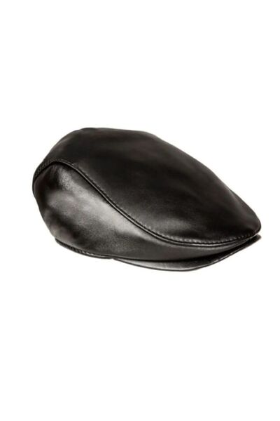 ERAT TİCARET Deri Şapka Hakiki Kuzu Derisinden Üretilmiş Kasket Şapka