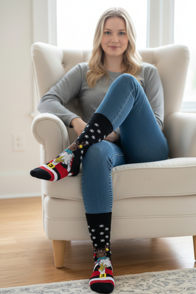 Esinti Unisex Christmas Socks Colorful Patterned Gift New Year Men Women Long...