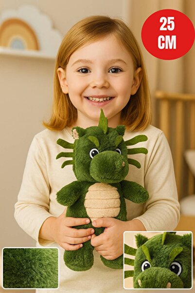 TOYFEST Yeşil Ejderha Peluş Oyuncak – 25 cm Sevimli Yumuşak Dolgulu Çocuk Oyu...