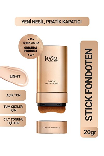 WOU World of Unique Stick Fondöten, Fırçalı Pratik Kapatıcı, 2 in 1, 20 gr, A...